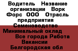 Водитель › Название организации ­ Ворк Форс, ООО › Отрасль предприятия ­ Семеноводство › Минимальный оклад ­ 42 900 - Все города Работа » Вакансии   . Белгородская обл.